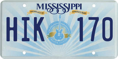 MS license plate HIK170
