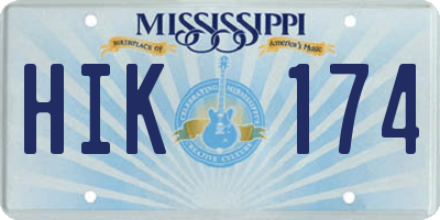 MS license plate HIK174