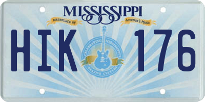 MS license plate HIK176