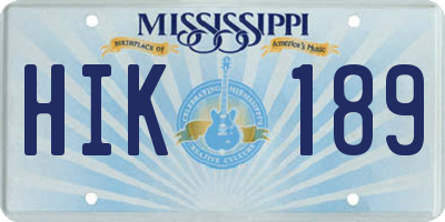 MS license plate HIK189