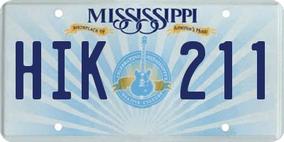 MS license plate HIK211