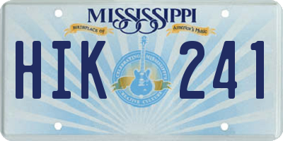 MS license plate HIK241