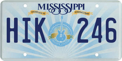 MS license plate HIK246