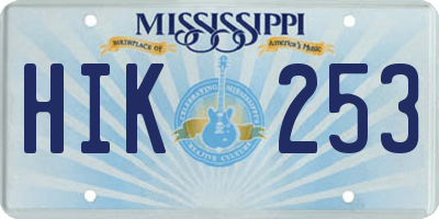 MS license plate HIK253