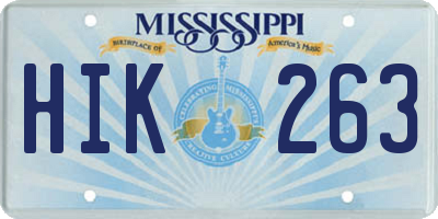 MS license plate HIK263