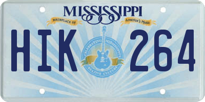 MS license plate HIK264