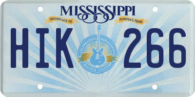 MS license plate HIK266
