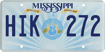 MS license plate HIK272