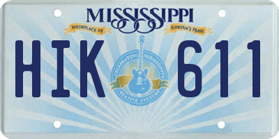 MS license plate HIK611