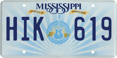 MS license plate HIK619