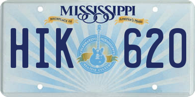 MS license plate HIK620