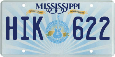 MS license plate HIK622