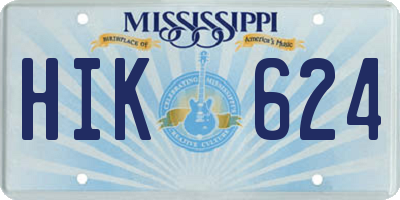 MS license plate HIK624