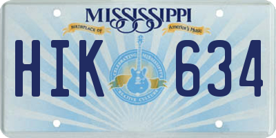 MS license plate HIK634