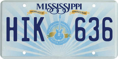 MS license plate HIK636