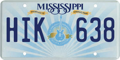 MS license plate HIK638
