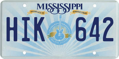 MS license plate HIK642