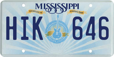 MS license plate HIK646