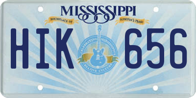 MS license plate HIK656