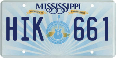 MS license plate HIK661