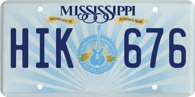 MS license plate HIK676