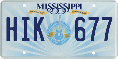 MS license plate HIK677