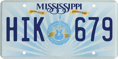 MS license plate HIK679