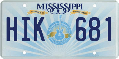 MS license plate HIK681