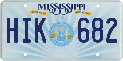 MS license plate HIK682