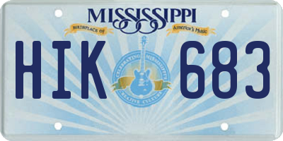 MS license plate HIK683