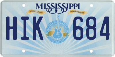 MS license plate HIK684