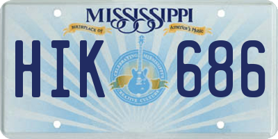 MS license plate HIK686