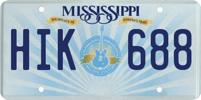 MS license plate HIK688