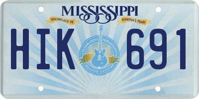 MS license plate HIK691