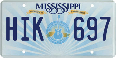 MS license plate HIK697