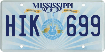 MS license plate HIK699