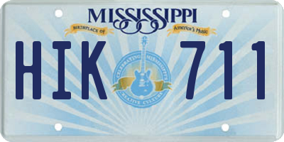 MS license plate HIK711