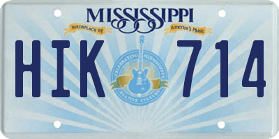 MS license plate HIK714