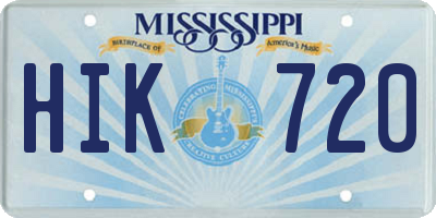 MS license plate HIK720