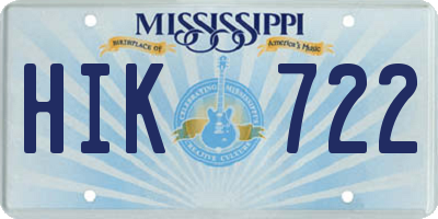 MS license plate HIK722