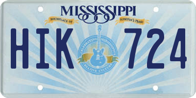 MS license plate HIK724
