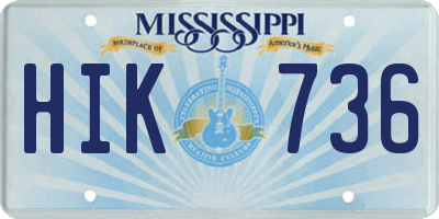 MS license plate HIK736
