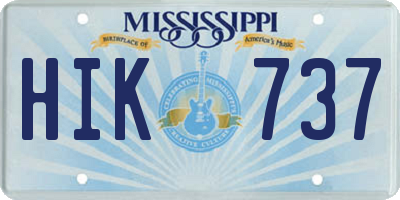 MS license plate HIK737