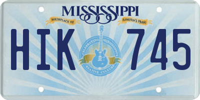 MS license plate HIK745