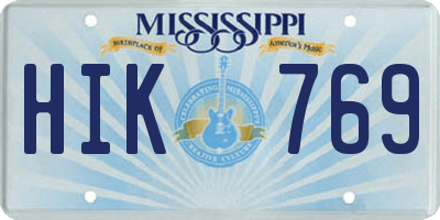 MS license plate HIK769