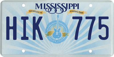 MS license plate HIK775