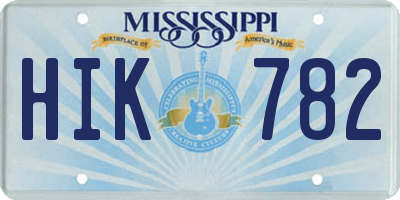 MS license plate HIK782