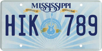 MS license plate HIK789