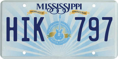 MS license plate HIK797