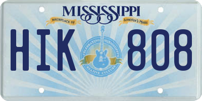 MS license plate HIK808